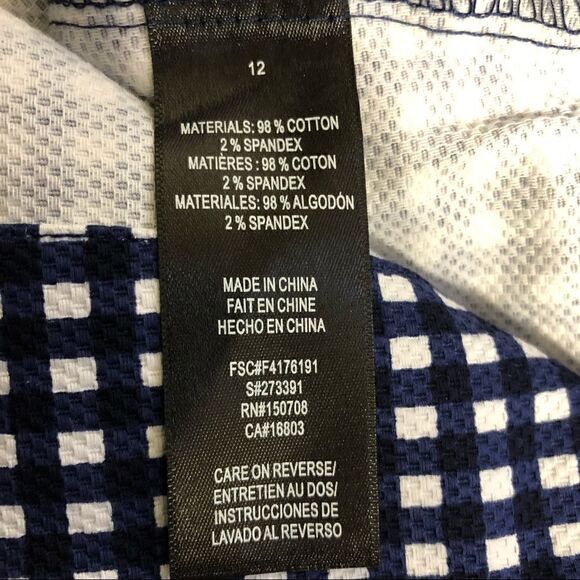 Signature Collection Blue and White Checkered Skirt Size 12 - Picture 8 of 8